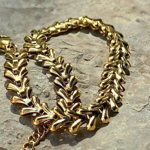 💙 Gold Plated Stainless Steel Wheat Chain Bracelet